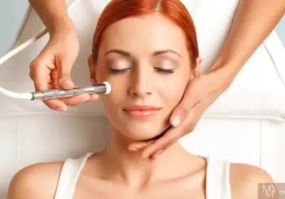 Woman getting oxygen facial with cryotherapy